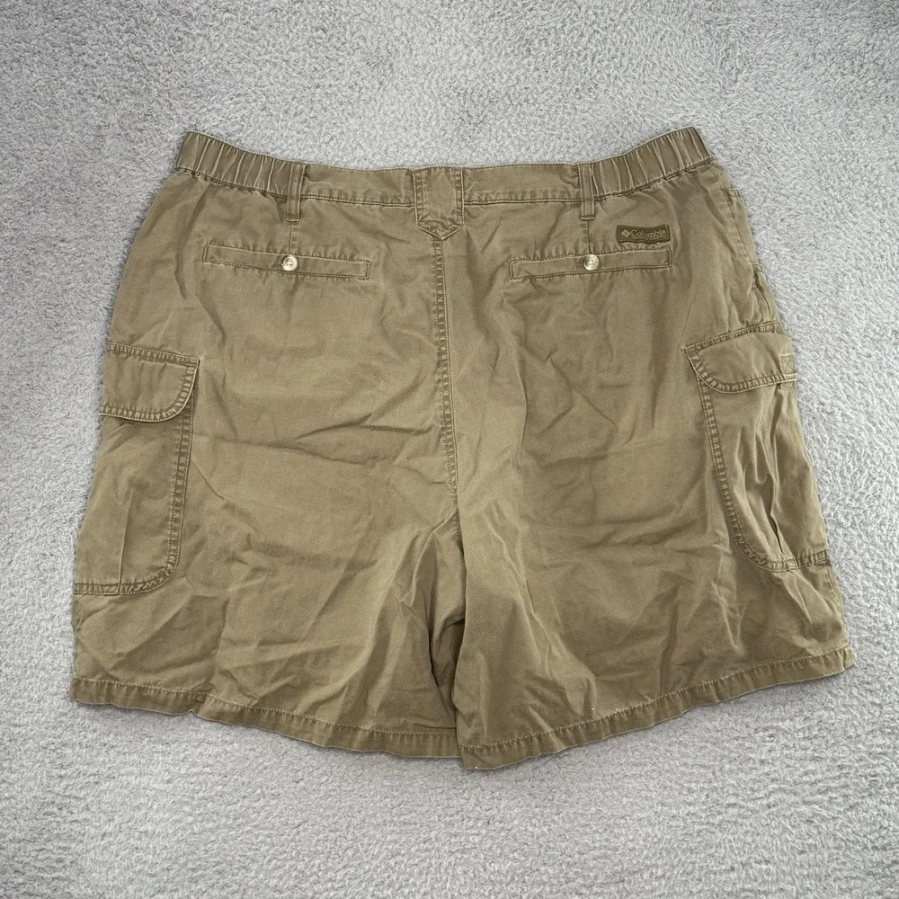 Columbia Mens Cargo Shorts 44 Khaki Beige Hiking Fishing Utility Cotton Canvas